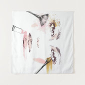 Tenture Visage de maquillage d'aquarelle (Devant (Horizontal))