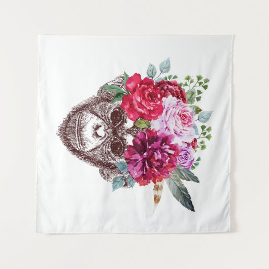 Tenture Visage de singe de fleur (Devant (Horizontal))