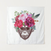 Tenture Visage de singe de fleur (Devant)