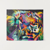 Tenture Visage de tigre pop art (Devant (Horizontal))
