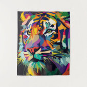 Tenture Visage de tigre pop art (Devant)