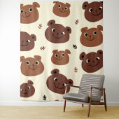 Tenture Visage drôle d'ours (En situation)