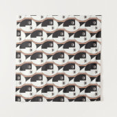 Tenture Visage et yeux géométriques sans couture motif (Devant (Horizontal))