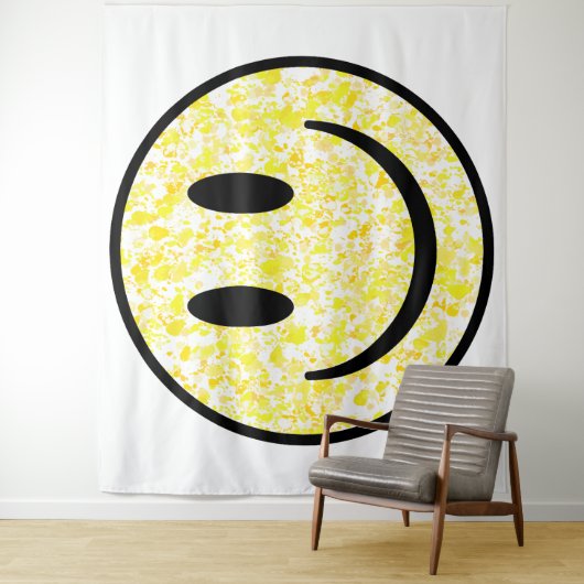 Tenture Visage souriant éclaboussé (En situation)