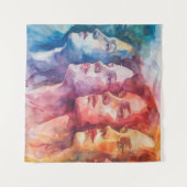 Tenture Visages des femmes - Peinture aquarelle (Devant (Horizontal))