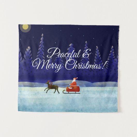 Tenture Visite de Noël à père Noël (Devant (Horizontal))