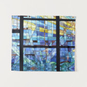 Tenture Vitalisme Abstrait Contemporain Vitralium Bleu (Devant (Horizontal))