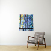 Tenture Vitalisme Abstrait Contemporain Vitralium Bleu (En situation)