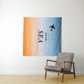 Tenture Vitamin Sea Orange Summer Color Tapestry (En situation (horizontale))