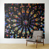 Tenture vitraux de l'église couleurs (En situation (horizontale))