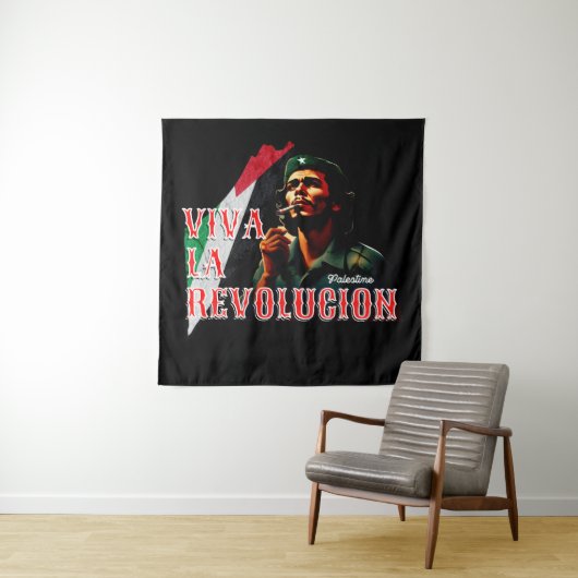 Tenture Viva La révolution Palestine (En situation)
