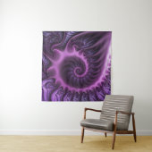Tenture Vivid Cool Abstrait rose violet Fractal Art Spiral (En situation (horizontale))