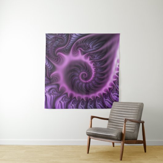 Tenture Vivid Cool Abstrait rose violet Fractal Art Spiral (En situation (horizontale))