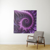 Tenture Vivid Cool Abstrait rose violet Fractal Art Spiral (En situation)
