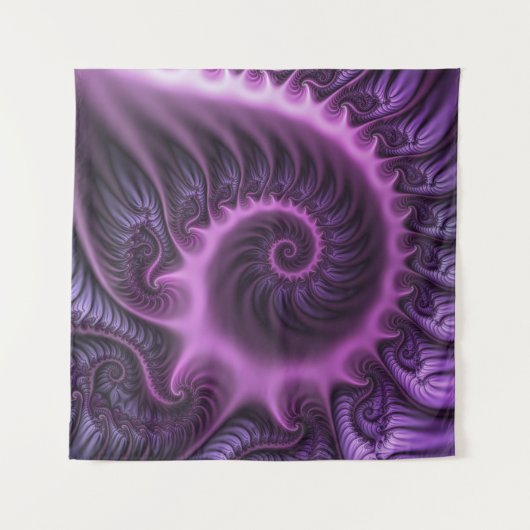 Tenture Vivid Cool Abstrait rose violet Fractal Art Spiral (Devant)