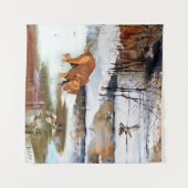 Tenture Vizsla hongroise, canards de chasse en hiver (Devant (Horizontal))