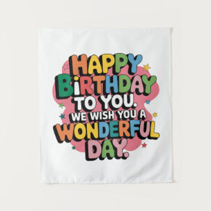 Tenture Vœux d'anniversaire colorés
