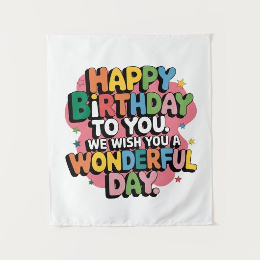 Tenture Vœux d'anniversaire colorés (Devant)