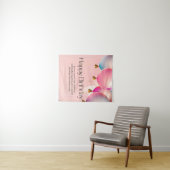 Tenture Vœux d'anniversaire rose (En situation (horizontale))