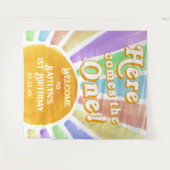 Tenture Voici Celui-Là ! Retro Boho Sun 1er anniversaire (Devant (Horizontal))