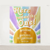 Tenture Voici Celui-Là ! Retro Boho Sun 1er anniversaire (Devant)