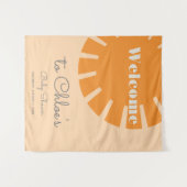 Tenture Voici la douche bébé rétro "Here Comes the Sun" (Devant (Horizontal))