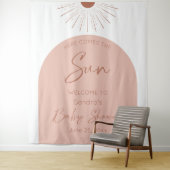 Tenture Voici Le Baby shower Soleil Boho (En situation)