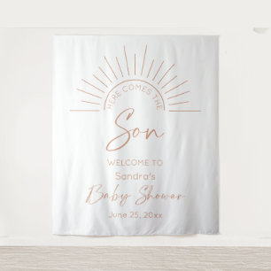 Tenture Voici Le Baby shower Son Boho