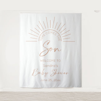 Tenture Voici Le Baby shower Son Boho