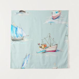 Tenture voile d'aquarelle dessinée à la main illustration