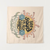 Tenture Voir le bon dans toutes les choses Hippie Graphic (Devant (Horizontal))