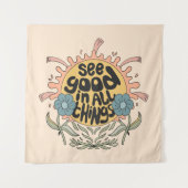 Tenture Voir le bon dans toutes les choses Hippie Graphic (Devant)