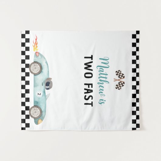 Tenture Voiture de course Deux Anniversaire Rapide Context (Devant (Horizontal))