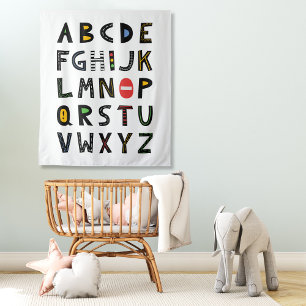 Tenture Voitures Alphabet Nursery Salle Enfants