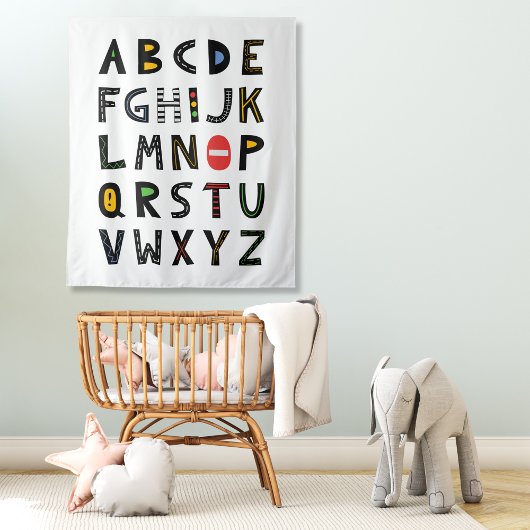Tenture Voitures Alphabet Nursery Salle Enfants