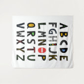 Tenture Voitures Alphabet Nursery Salle Enfants (Devant (Horizontal))