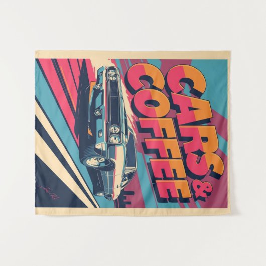 Tenture voitures et café (Devant (Horizontal))