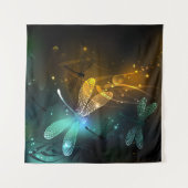 Tenture Vol de libellule verte lumineuse (Devant (Horizontal))