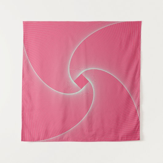 Tenture Vortex carré en relief, rose velours. (Devant)
