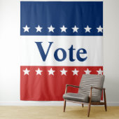 Tenture Votez Rouge Blanc et Bleu (avec étoiles) (En situation)