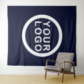 Tenture Votre entreprise Logo Événement Moderne Marine Ble (En situation (horizontale))