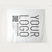 Tenture Votre logo avec QR code et texte modifiables (Devant (Horizontal))