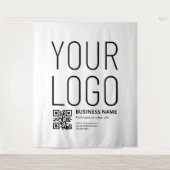Tenture Votre logo avec QR code et texte modifiables (Devant)