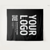 Tenture Votre logo avec QR code et texte modifiables (Devant (Horizontal))