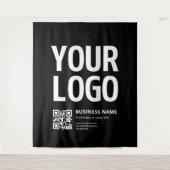 Tenture Votre logo avec QR code et texte modifiables (Devant)