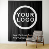 Tenture Votre logo d'entreprise Marque moderne noir arrièr (En situation)