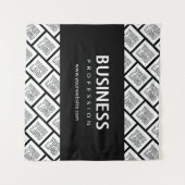 Tenture Votre logo en motif carrelé et nom d'entreprise mo (Devant (Horizontal))