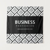Tenture Votre logo en motif carrelé et nom d'entreprise mo (Devant)