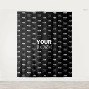 Tenture Votre logo et arrière-plan Logo répétitif   Noir