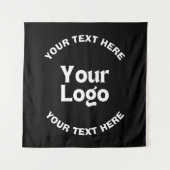 Tenture Votre logo ou image et texte modifiable | Noir et (Devant)